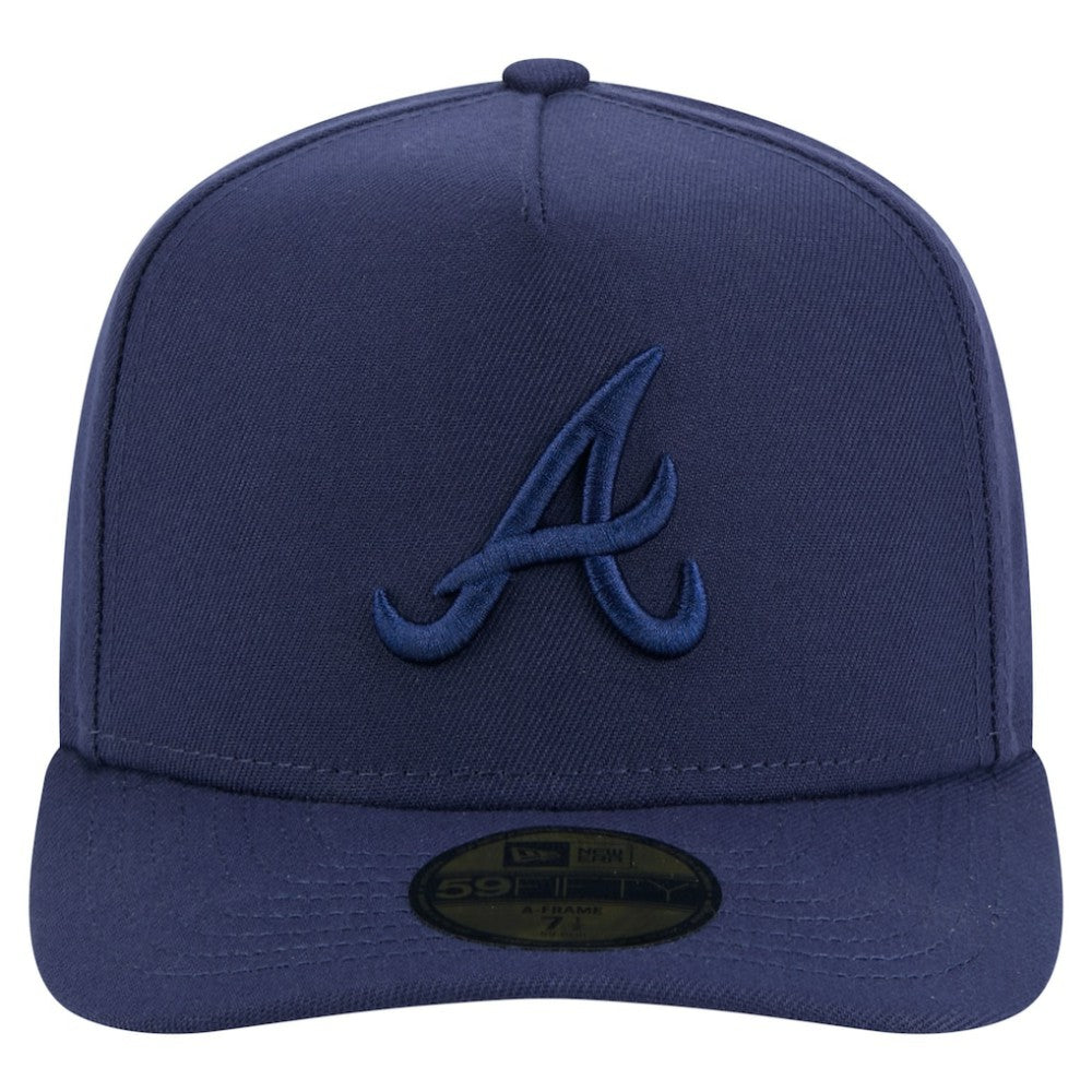 Atlanta Braves Color Pack A-Frame 59FIFTY Fitted Hat - Navy | New Era