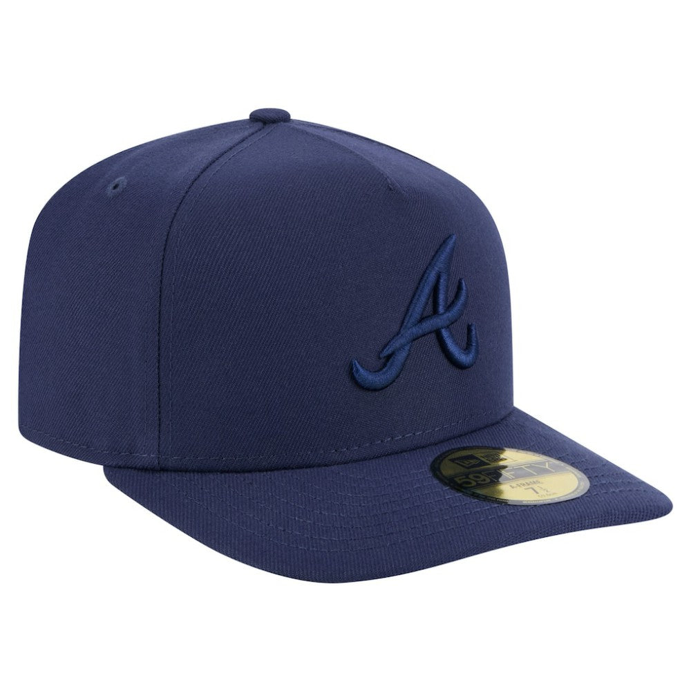 Atlanta Braves Color Pack A-Frame 59FIFTY Fitted Hat - Navy | New Era