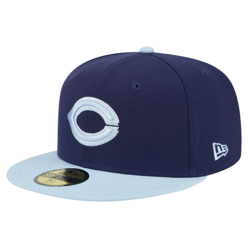 Cincinnati Reds Color Pack 2-Tone 59FIFTY Fitted Hat - Navy/Light Blue | New Era