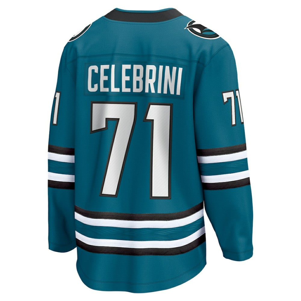 Macklin Celebrini San Jose Sharks Fanatics Home Breakaway Jersey – Teal