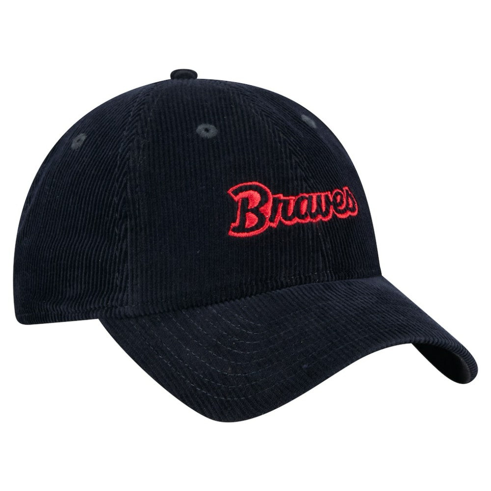 Atlanta Braves Women's Corduroy 9TWENTY Adjustable Hat - Navy | New Era