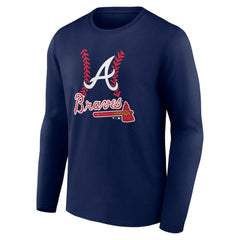 Atlanta Braves Fastball Long Sleeve T-Shirt - Navy