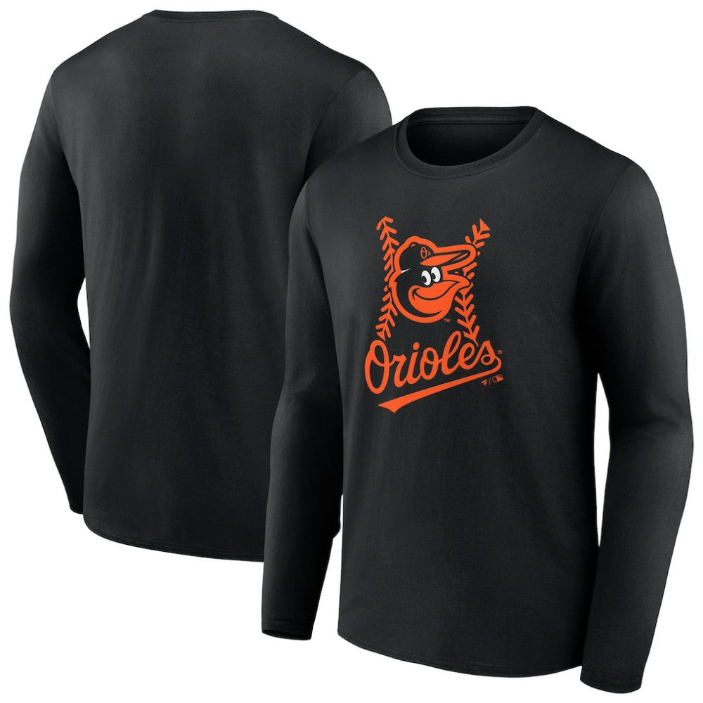 Baltimore Orioles Fastball Long Sleeve T-Shirt - Black
