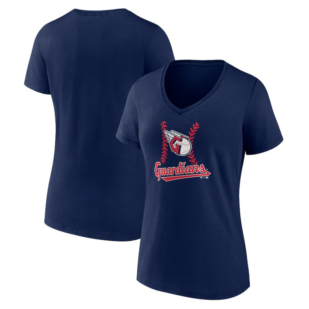 Cleveland Guardians Women's Fastball V-Neck T-Shirt - Navy