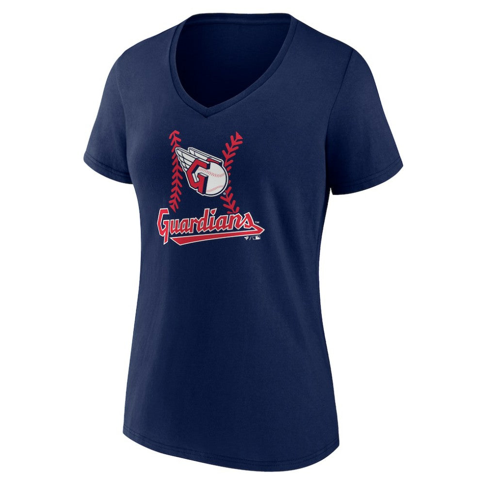 Cleveland Guardians Women's Fastball V-Neck T-Shirt - Navy