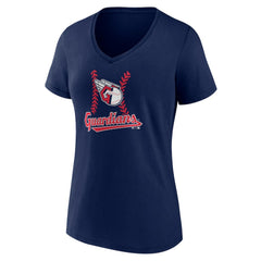 Cleveland Guardians Women's Fastball V-Neck T-Shirt - Navy