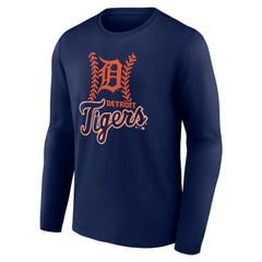 Detroit Tigers Fastball Long Sleeve T-Shirt - Navy