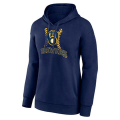 Milwaukee Brewers Women's Fastball Pullover Hoodie - Navy