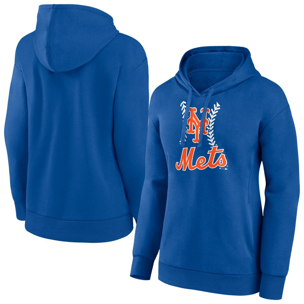 New York Mets Women's Fastball Pullover Hoodie - Royal