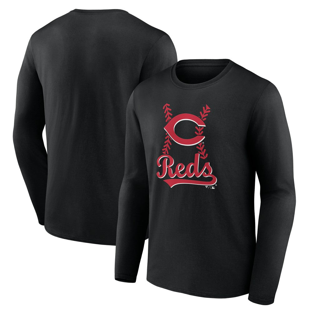 Cincinnati Reds Fastball Long Sleeve T-Shirt - Black