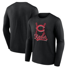 Cincinnati Reds Fastball Long Sleeve T-Shirt - Black