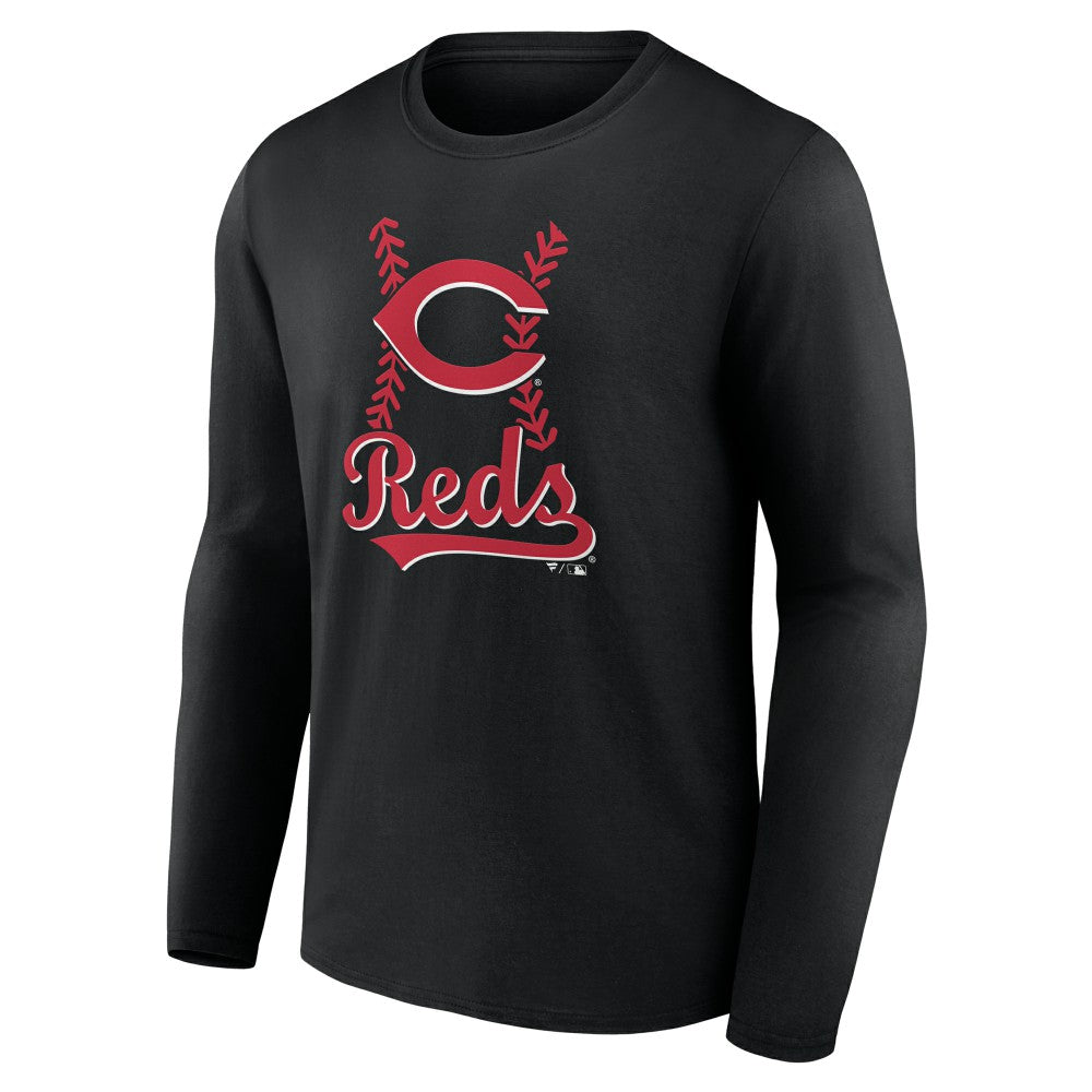 Cincinnati Reds Fastball Long Sleeve T-Shirt - Black