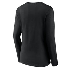 Cincinnati Reds Women's Fastball Long Sleeve V-Neck T-Shirt - Black