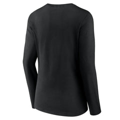 Los Angeles Dodgers Women's Fastball Long Sleeve V-Neck T-Shirt - Black