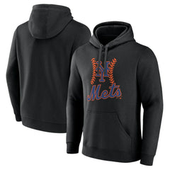 New York Mets Fastball Pullover Hoodie - Black