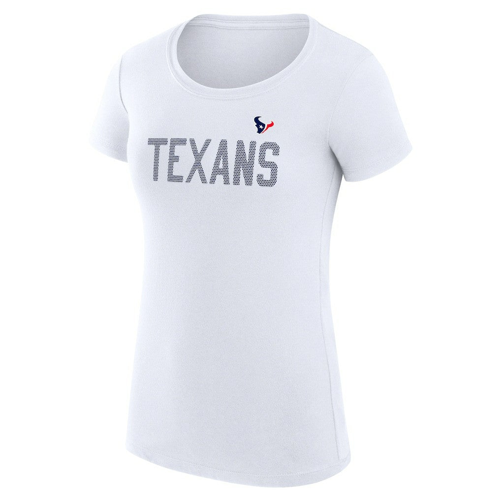 Houston Texans G-III 4Her by Carl Banks Women's Super-Slim Fit Lightweight Dot Print T-Shirt - White cheap