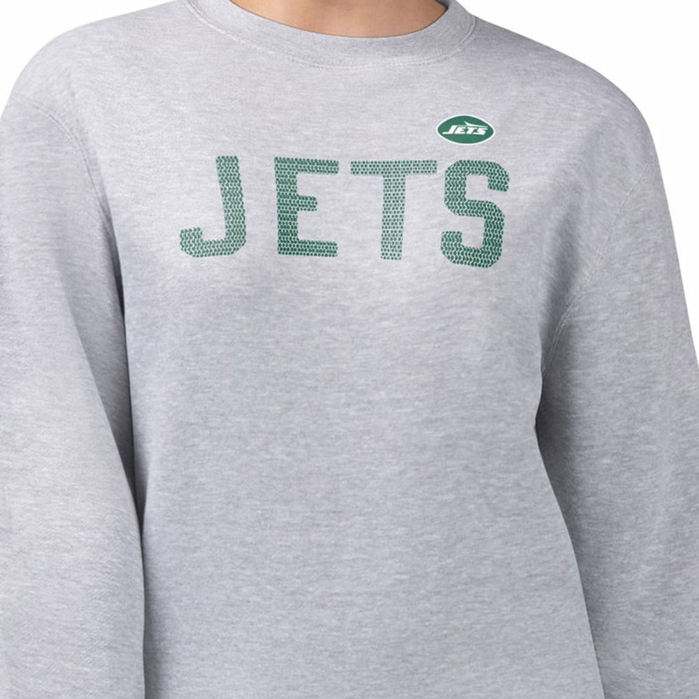 New York Jets G-III 4Her by Carl Banks Women's Dot Print Fleece Pullover Sweatshirt - Heather Gray outlet