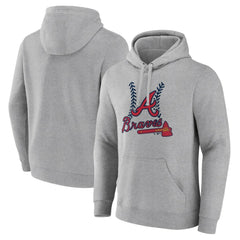 Atlanta Braves Fastball Pullover Hoodie - Gray