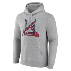 Atlanta Braves Fastball Pullover Hoodie - Gray