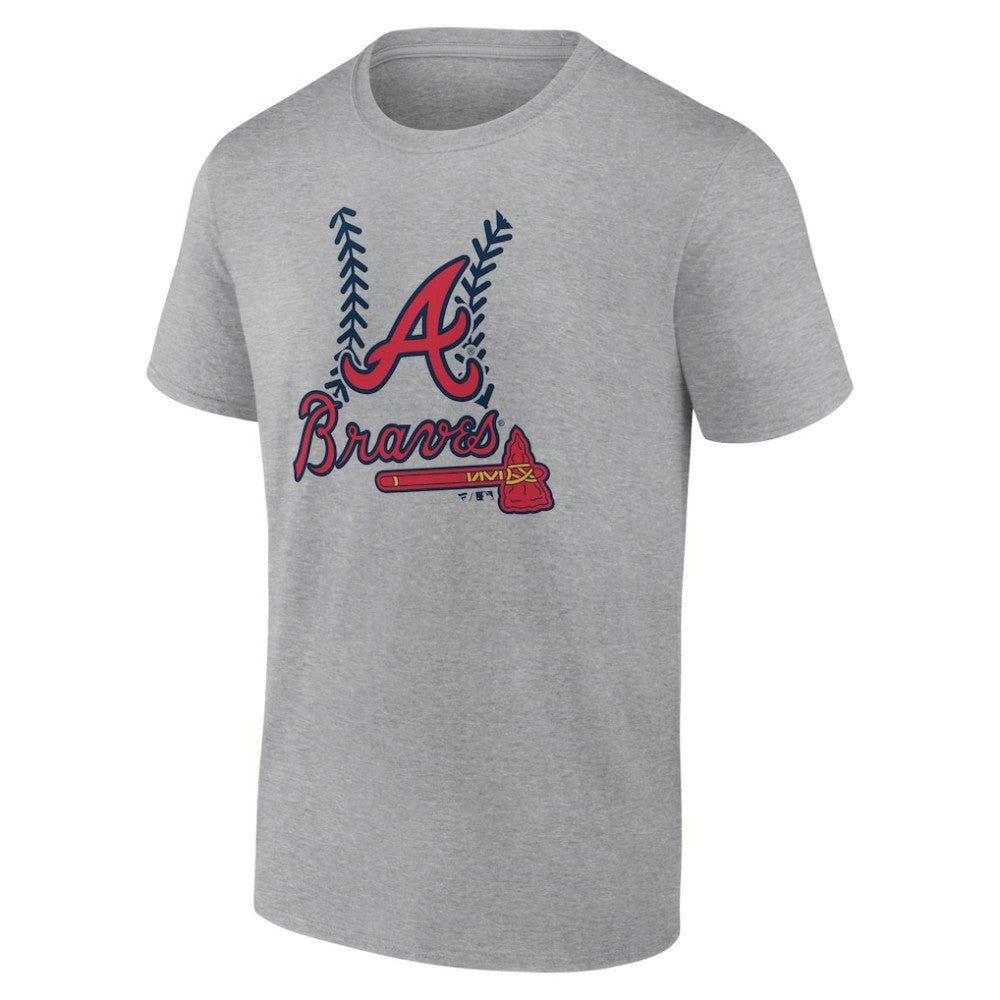 Atlanta Braves Fastball T-Shirt - Heather Gray