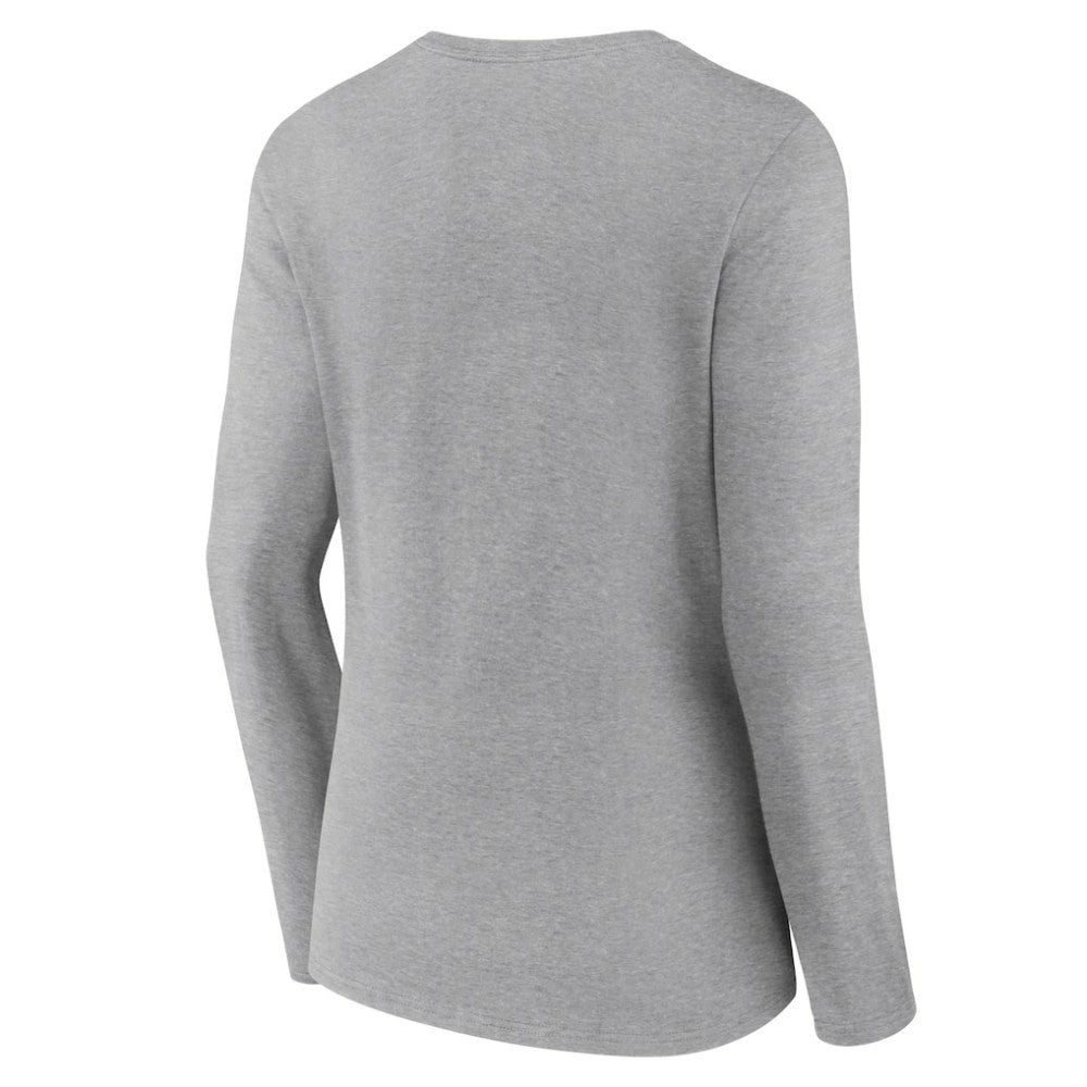 Baltimore Orioles Women's Fastball Long Sleeve V-Neck T-Shirt - Gray