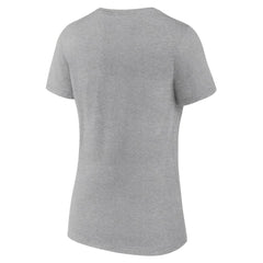 Chicago Cubs Women's Fastball V-Neck T-Shirt - Gray