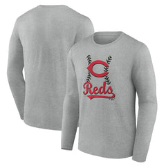Cincinnati Reds Fastball Long Sleeve T-Shirt - Gray