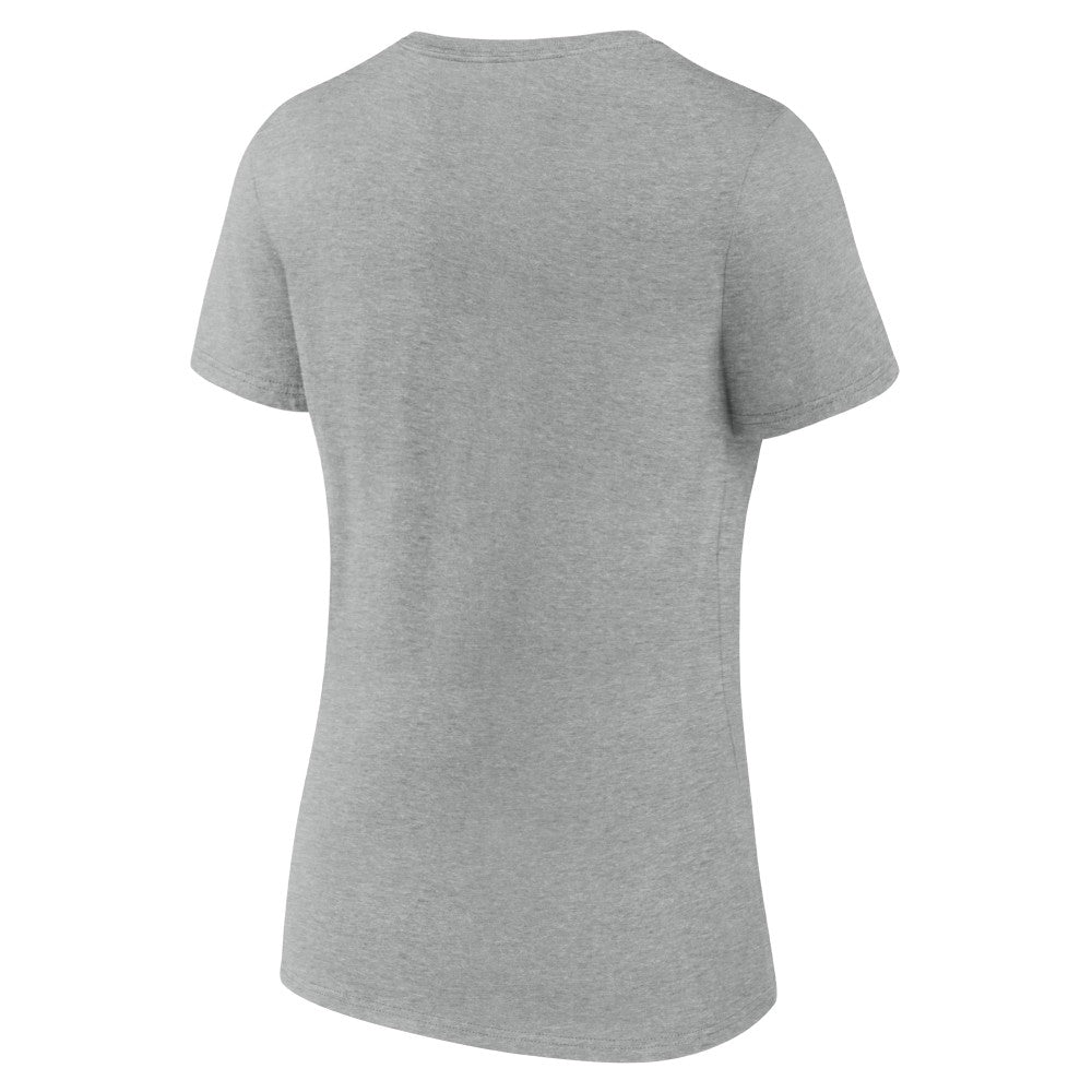 Cincinnati Reds Women's Fastball V-Neck T-Shirt - Gray