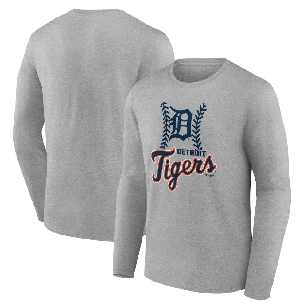 Detroit Tigers Fastball Long Sleeve T-Shirt - Gray