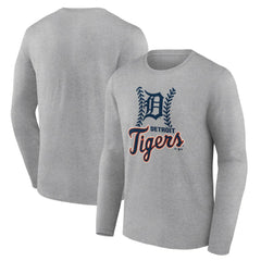 Detroit Tigers Fastball Long Sleeve T-Shirt - Gray