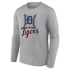 Detroit Tigers Fastball Long Sleeve T-Shirt - Gray