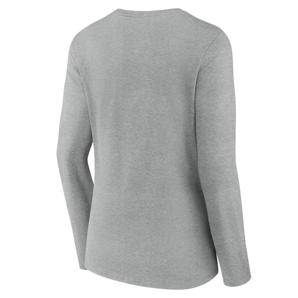 Milwaukee Brewers Women's Fastball Long Sleeve V-Neck T-Shirt - Gray