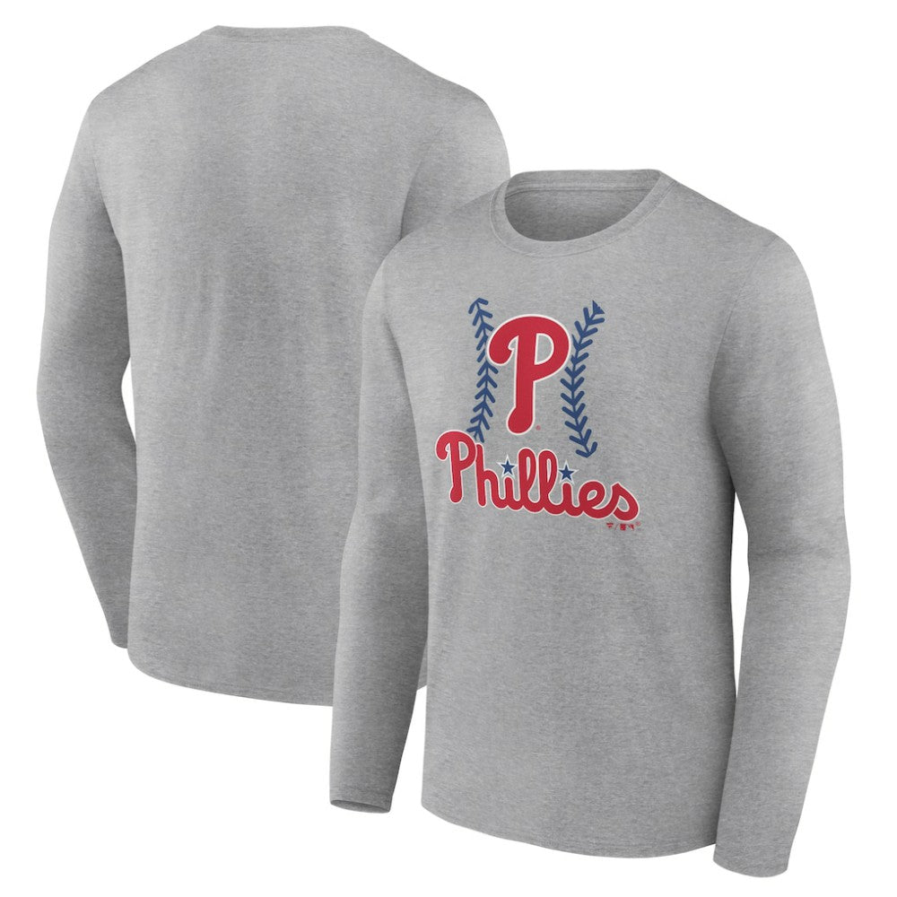 Philadelphia Phillies Fastball Long Sleeve T-Shirt - Gray