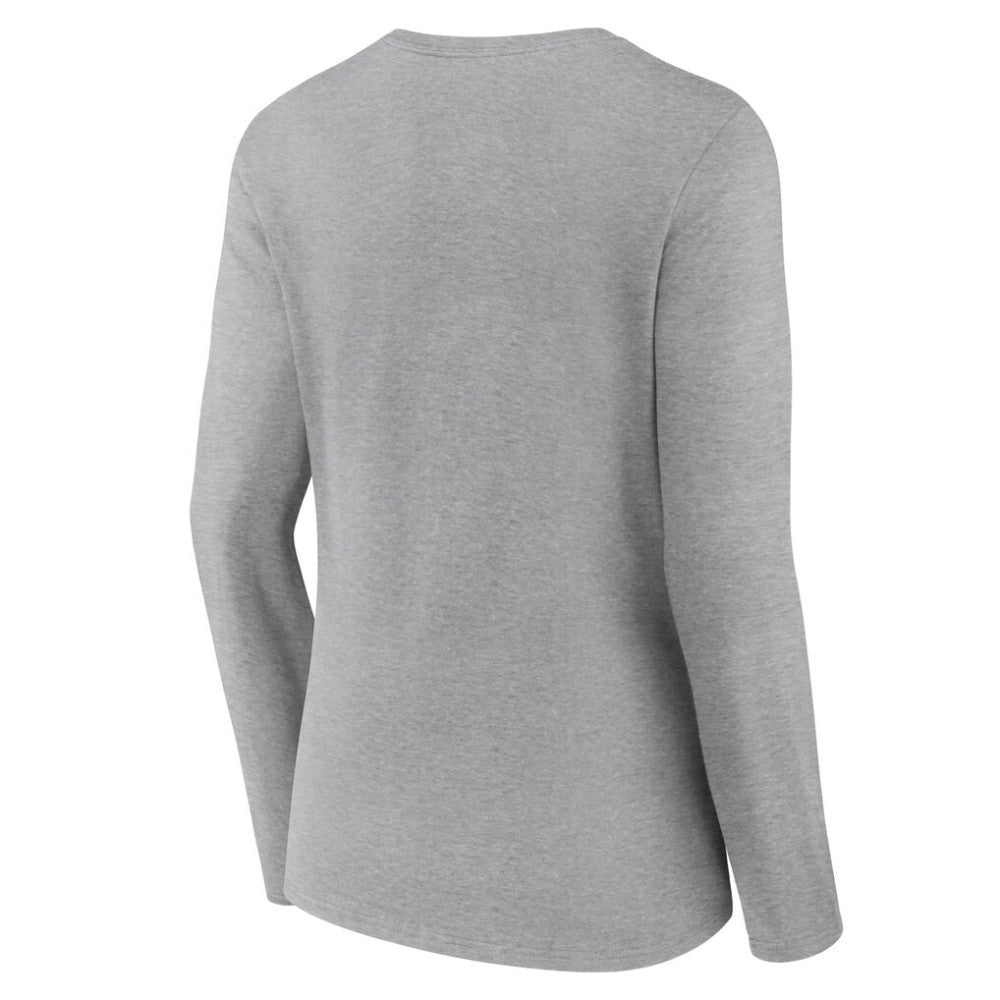 Philadelphia Phillies Women's Fastball Long Sleeve V-Neck T-Shirt - Gray