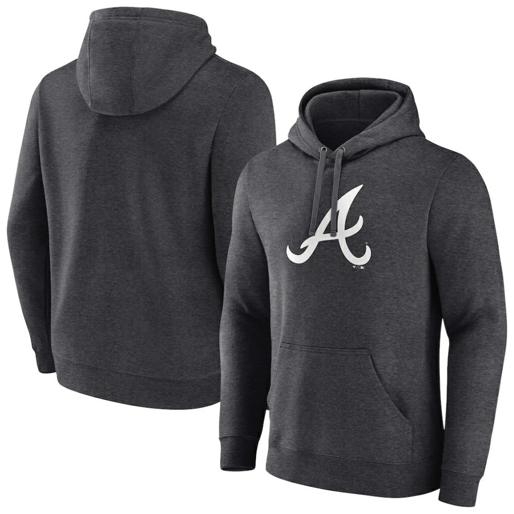 Atlanta Braves Monochrome Pullover Hoodie - Charcoal