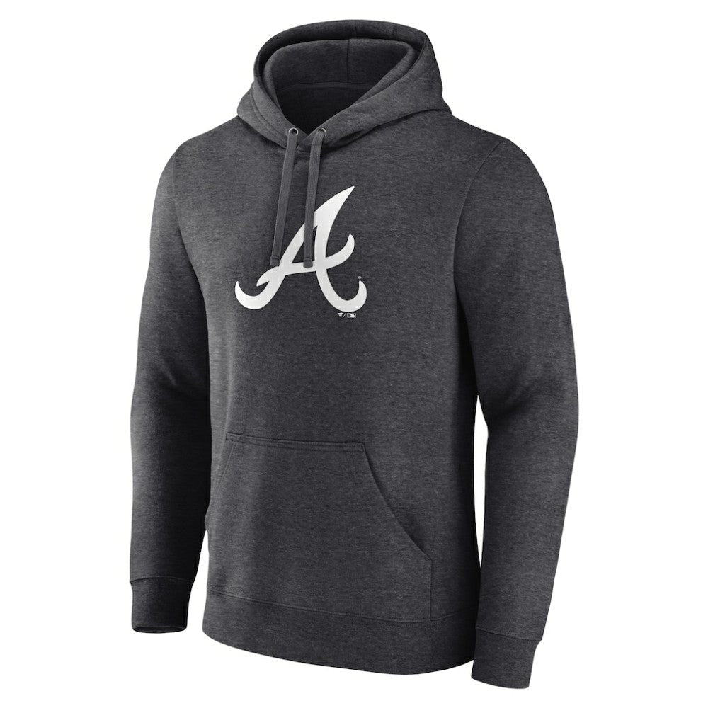 Atlanta Braves Monochrome Pullover Hoodie - Charcoal