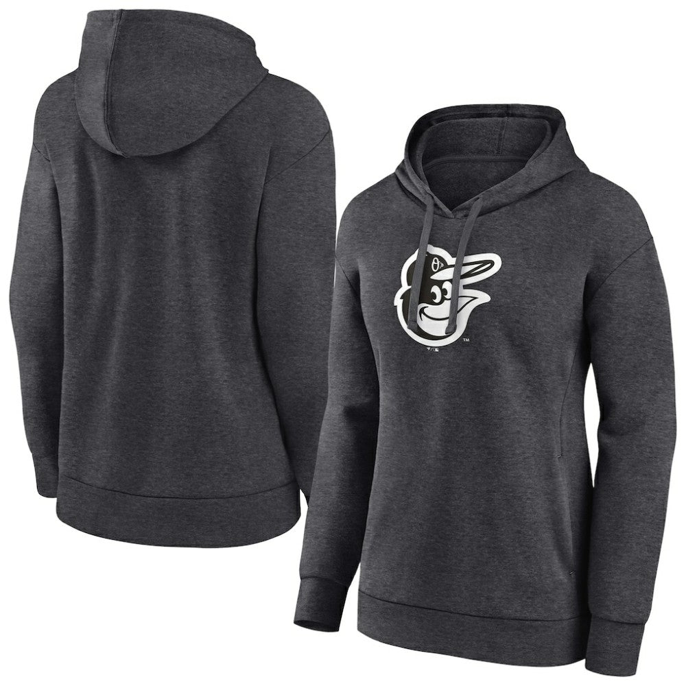 Baltimore Orioles Women's Monochrome Pullover Hoodie - Charcoal