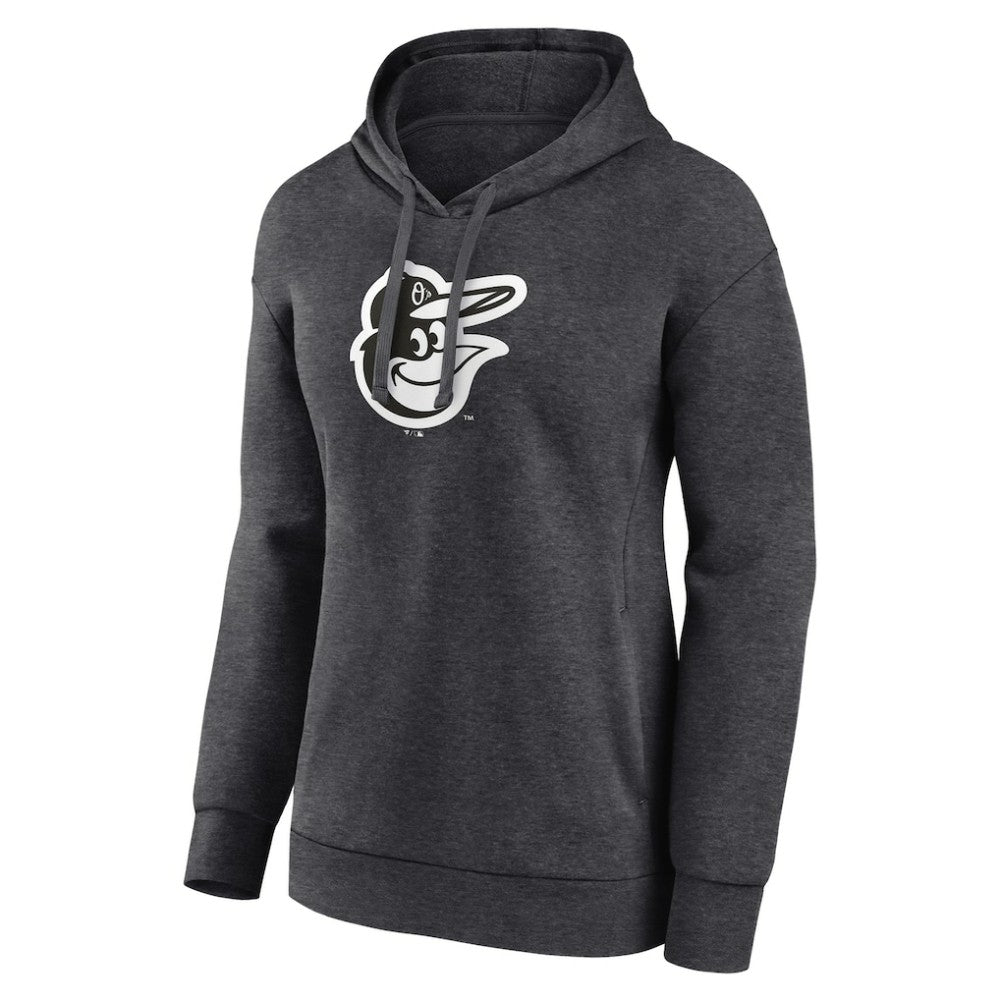 Baltimore Orioles Women's Monochrome Pullover Hoodie - Charcoal