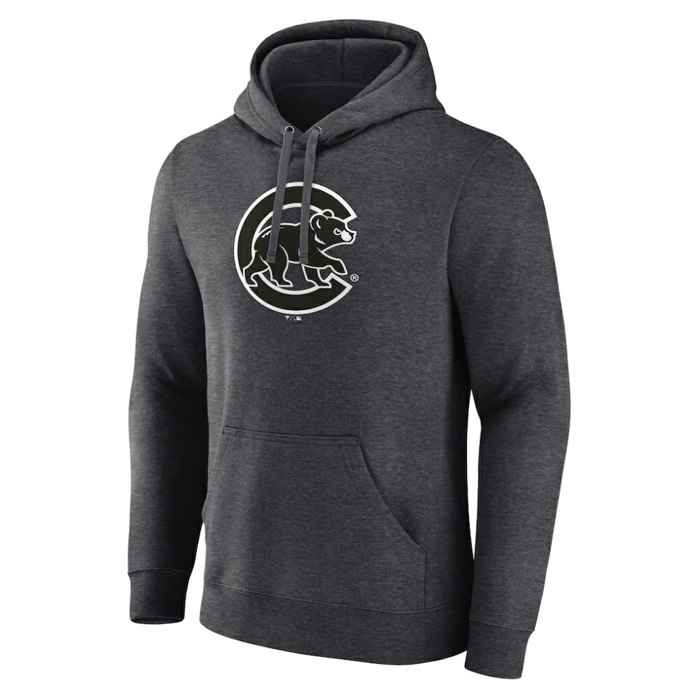 Chicago Cubs Monochrome Pullover Hoodie - Charcoal