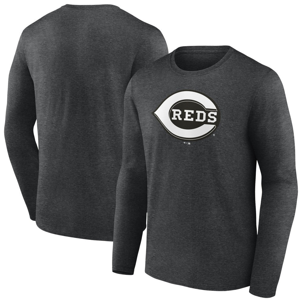 Cincinnati Reds Monochrome Long Sleeve T-Shirt - Charcoal
