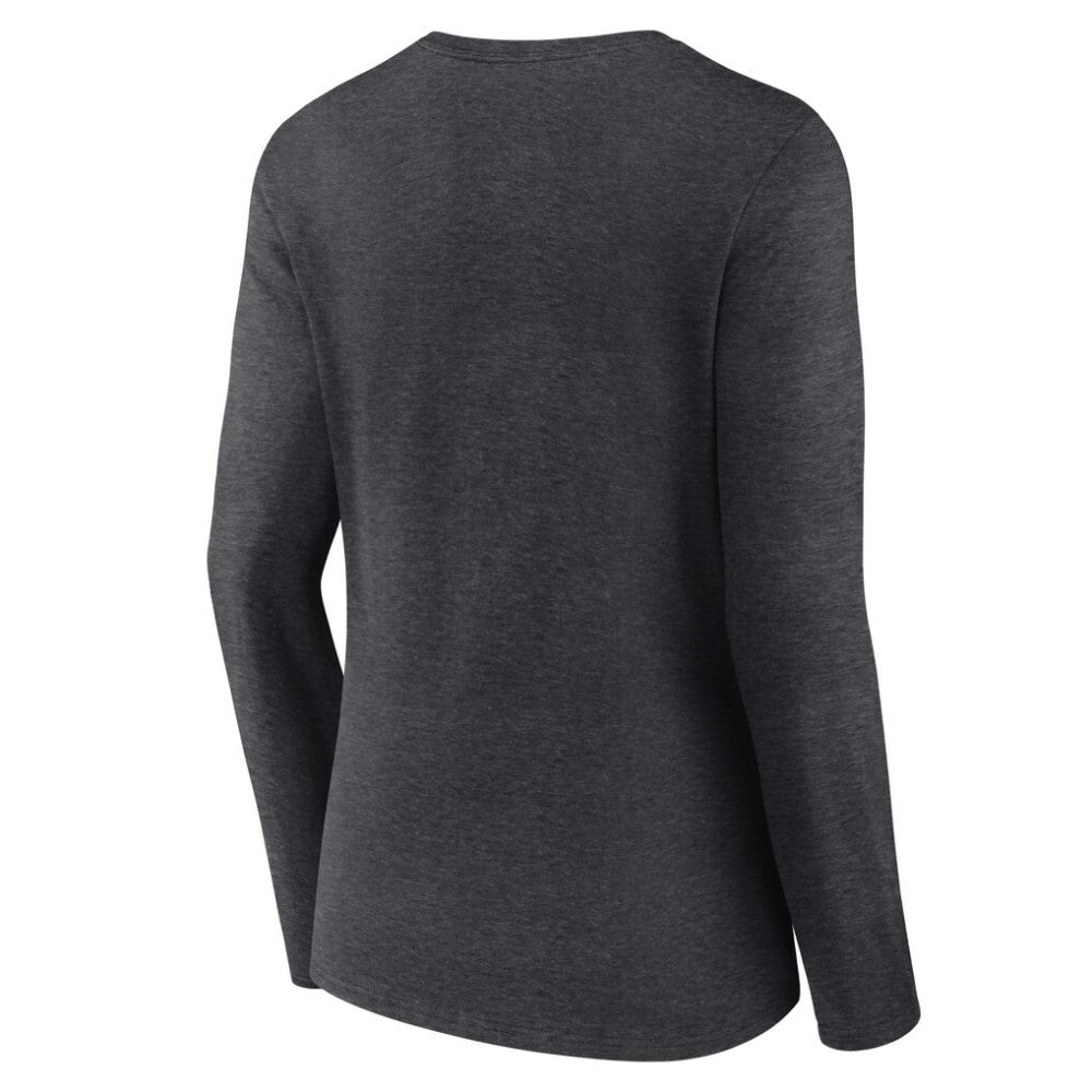 Cleveland Guardians Women's Monochrome Long Sleeve V-Neck T-Shirt - Charcoal