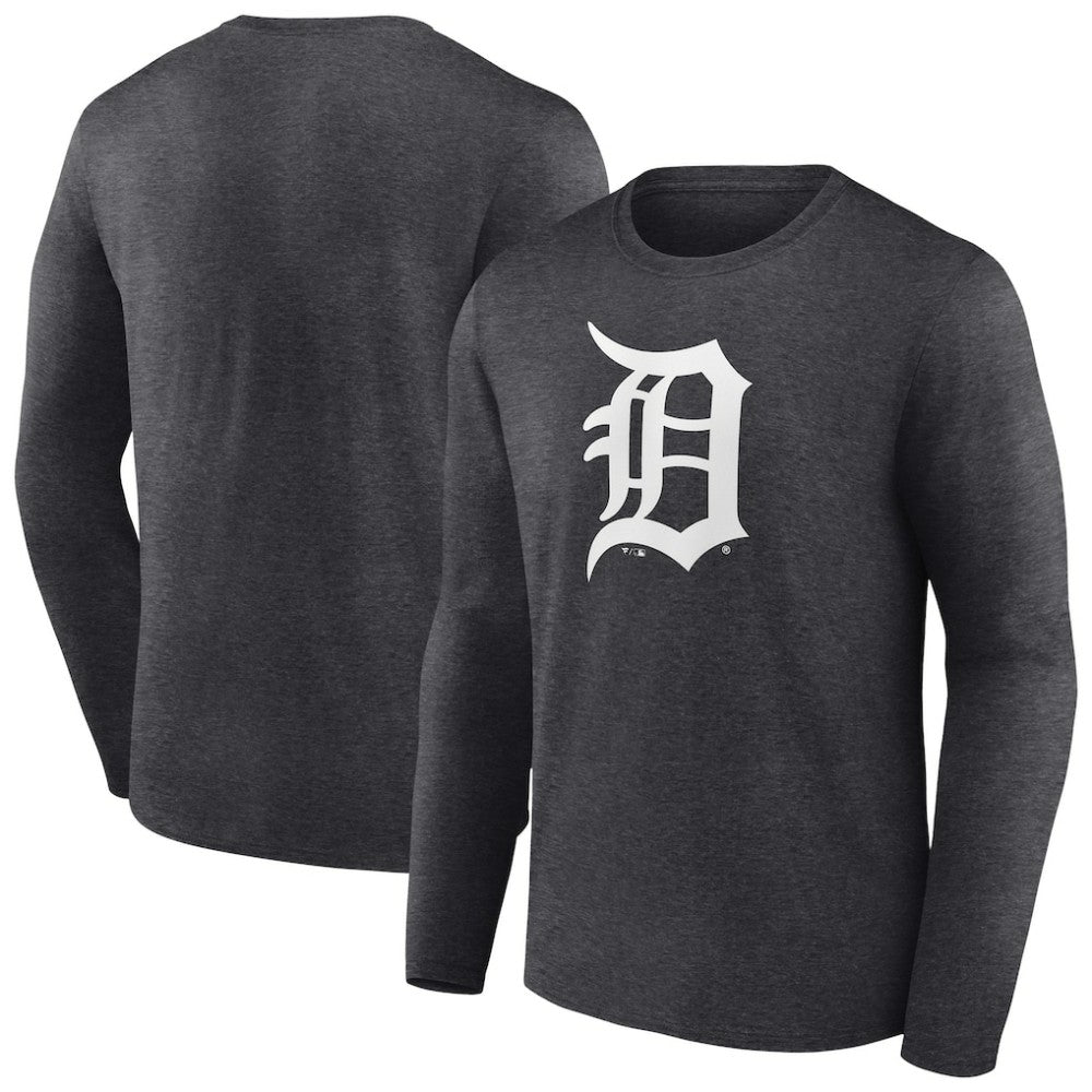 Detroit Tigers Monochrome Long Sleeve T-Shirt - Charcoal
