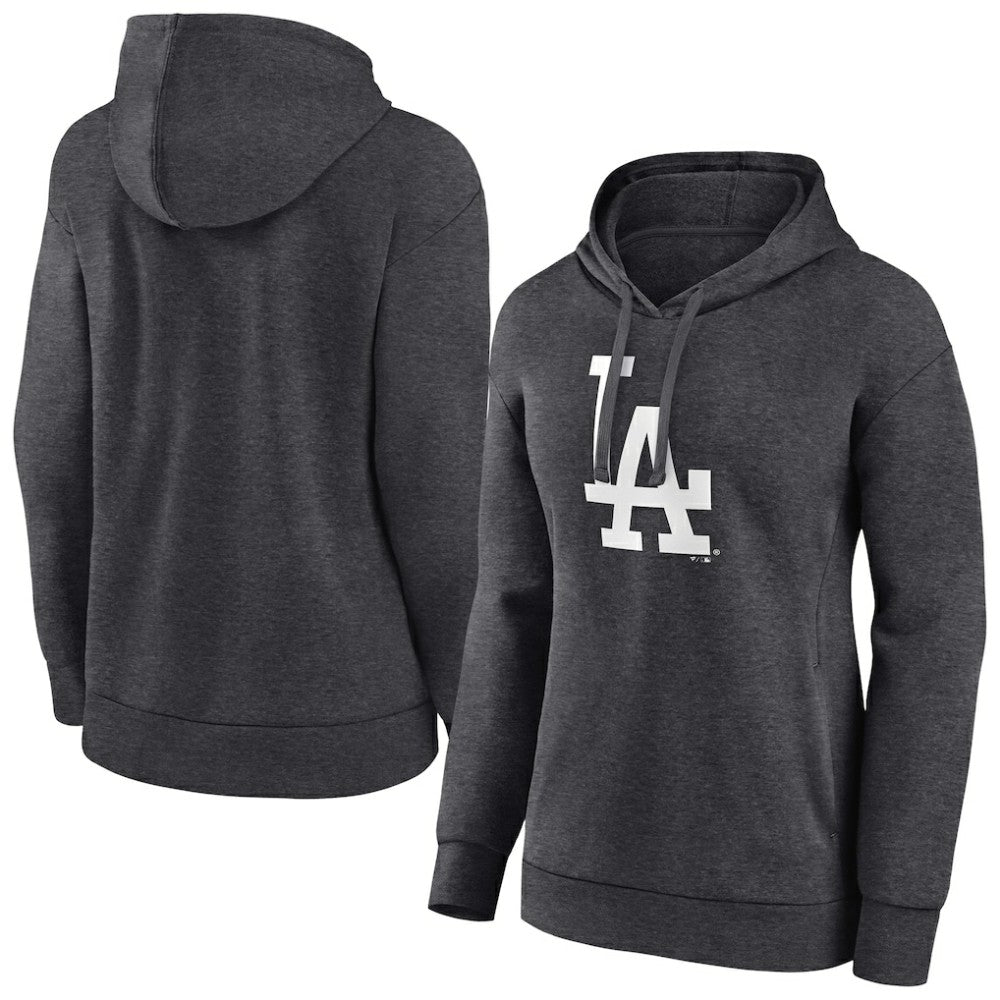 Los Angeles Dodgers Women's Monochrome Pullover Hoodie - Charcoal