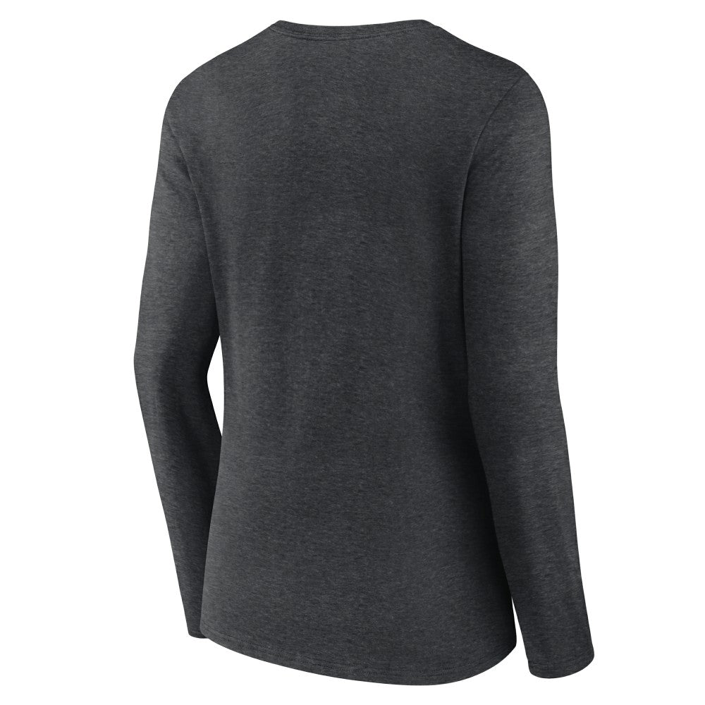 Milwaukee Brewers Women's Monochrome Long Sleeve V-Neck T-Shirt - Charcoal