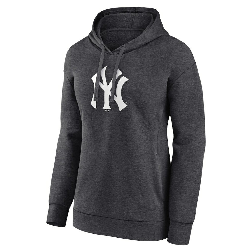 New York Yankees Women's Monochrome Pullover Hoodie - Charcoal
