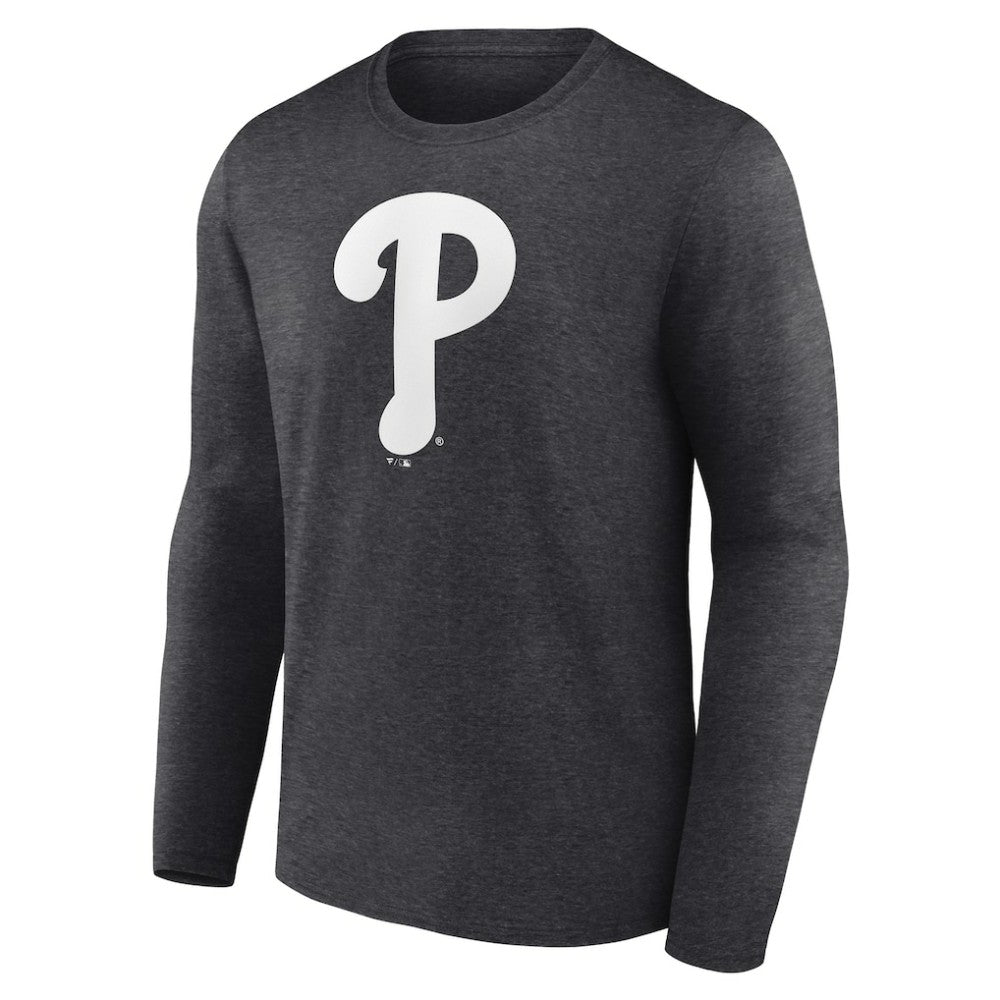 Philadelphia Phillies Monochrome Long Sleeve T-Shirt - Charcoal