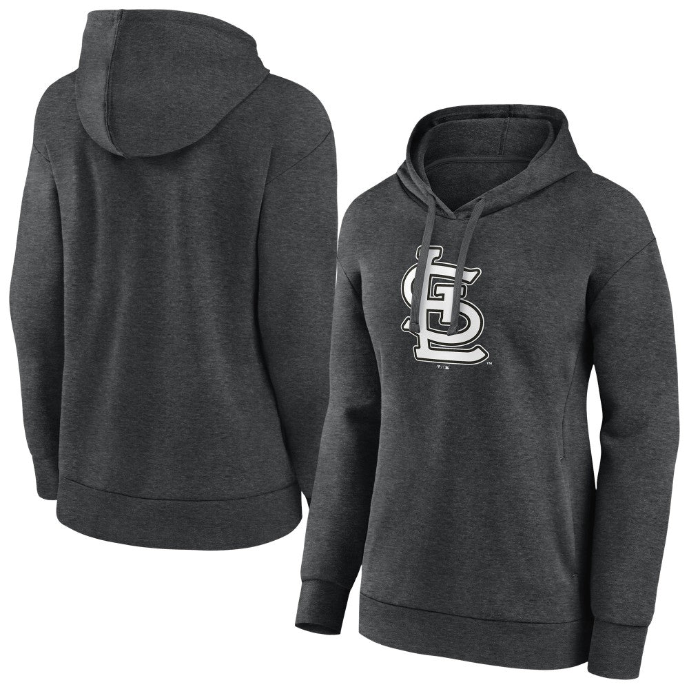 St. Louis Cardinals Women's Monochrome Pullover Hoodie - Charcoal