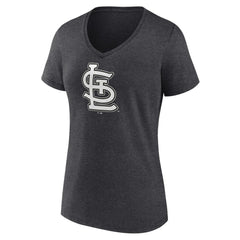 St. Louis Cardinals Women's Monochrome V-Neck T-Shirt - Charcoal