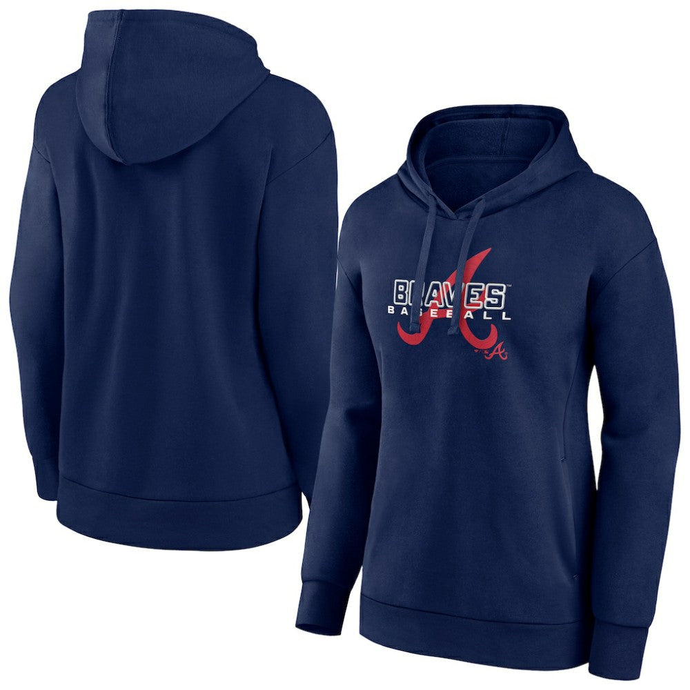 Atlanta Braves Women's Stellar Pullover Hoodie - Navy