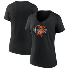 Baltimore Orioles Women's Stellar V-Neck T-Shirt - Black